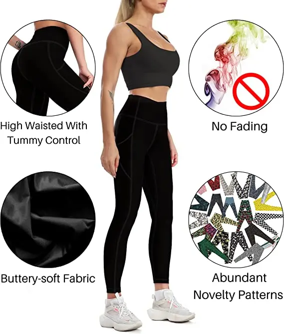 Glod Moon – legging Sexy imprimé soleil et étoiles, pantalon de Yoga Push-Up, extensible, avec poches, collants de sport personnalisés, nouveauté