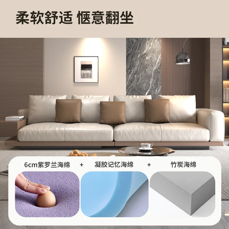 

Connelly Итальянская минималистичная большая вилла Высококачественная атмосфера Прямой ряд Квадратный комбинированный кожаный диван