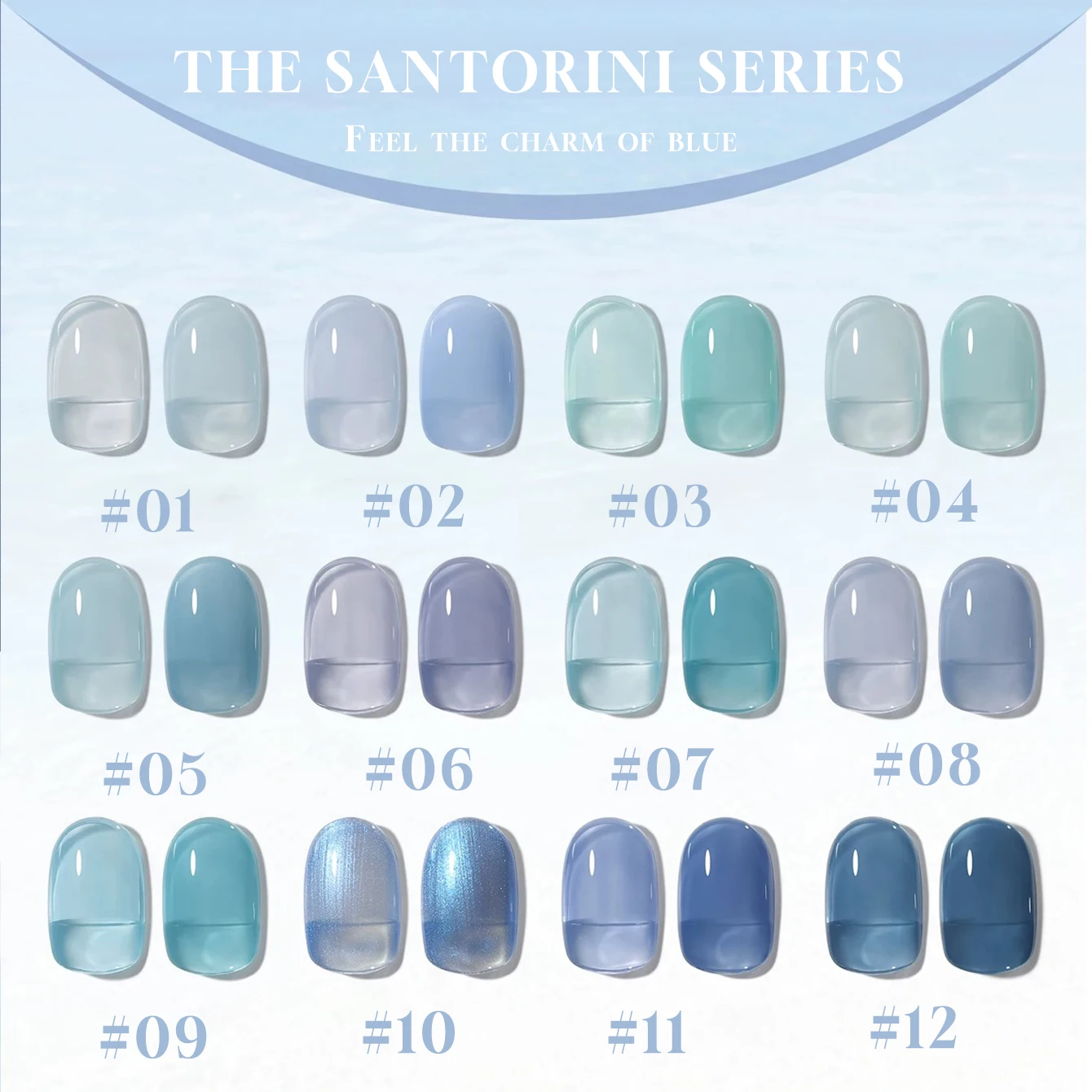 

MIANEL 12ML 1-12PCS Santorini Gel Nail Polish Winter 2026 Skin-Whitening Trendy Ice Transparent Blue Manicure New Arrival