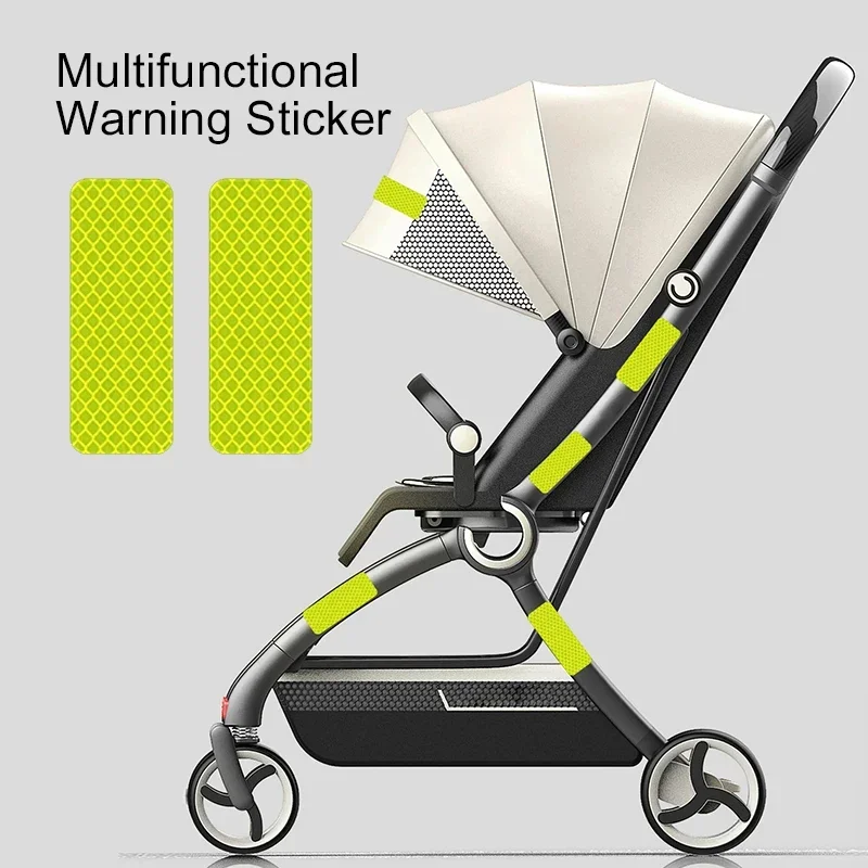 10PCS Light Patch Safety Warning Patch Multiple Uses Baby Stroller Anti-collision Reflective Patch Bicycle Night