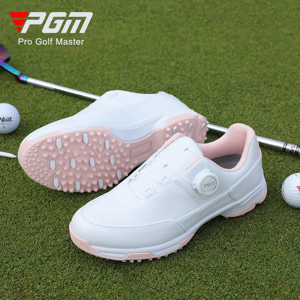 PGM Women's Golf Shoes Casual Sport Lady Sneakers Quick Lacing Microfiber Waterproof Anti-Slip XZ344 Wholesale