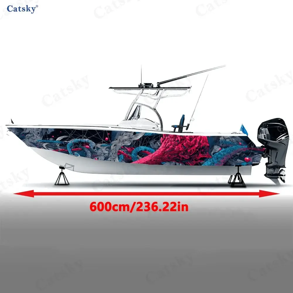 Space Themed Colorful Strange Shopping Special Boat Sticker Vinyl Ship Pontoon Deck Boat Fishing Decorative Pontoon Boats Decal