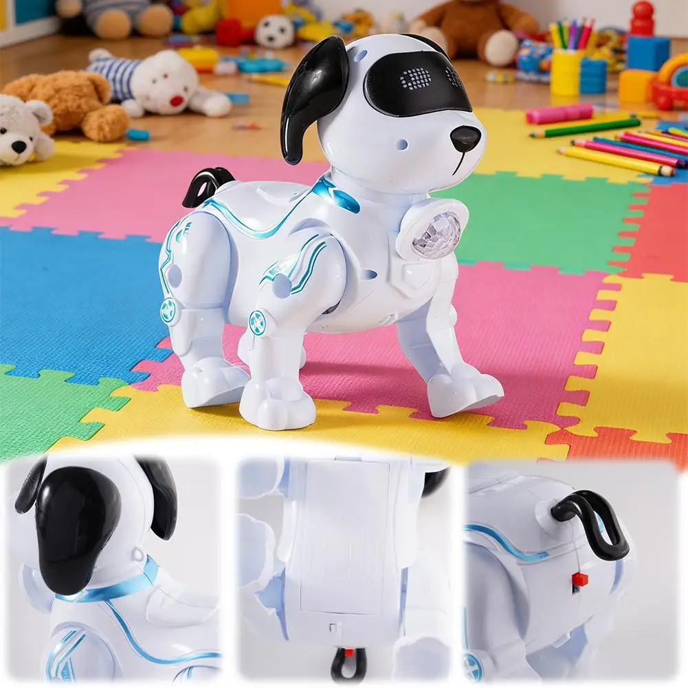 Bestselling Musical Dancing Robot Dog for Street Vending Wholesale Flashlight Walking Electronic Pet Toy, Built-in Melodies