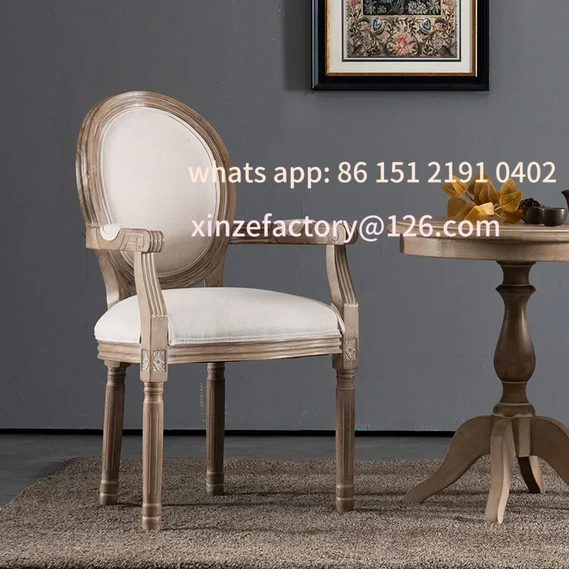 カスタマイズ可能なフランス風カントリーチェア、アメリカンライトラグジュアリーレトロスタイルのダイニングチェア、コーヒー