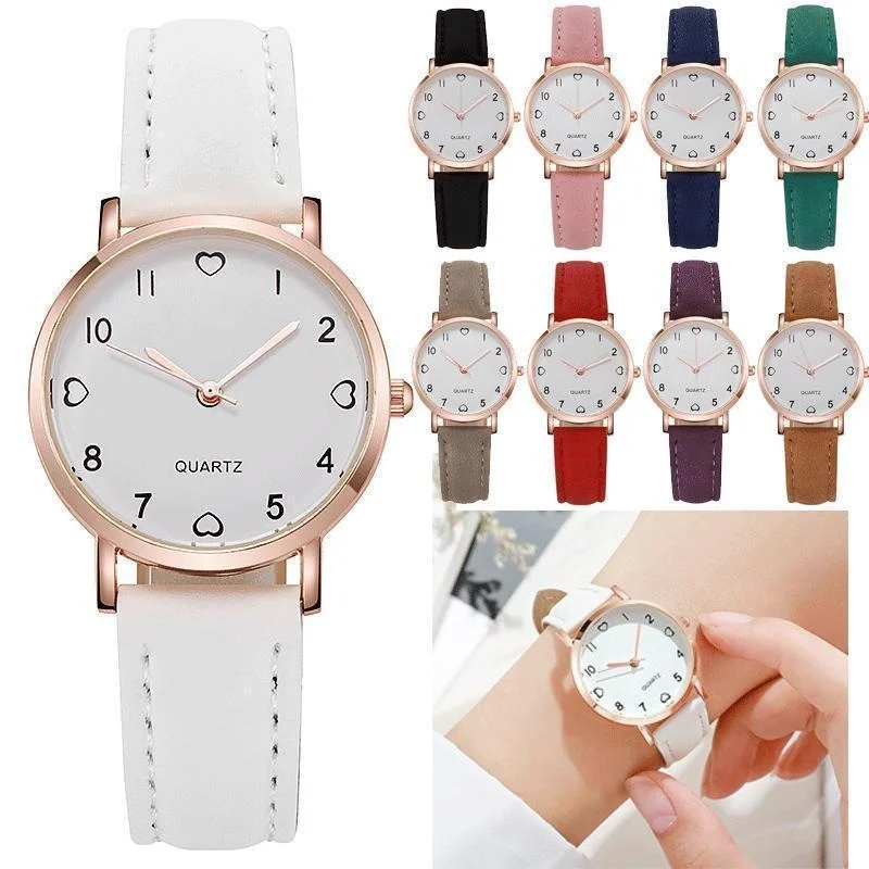 

Women's Simple Vintage Watches for Women Dial Wristwatch Leather Strap Wrist Watch High Quality Ladies Casual Bracelet Watches