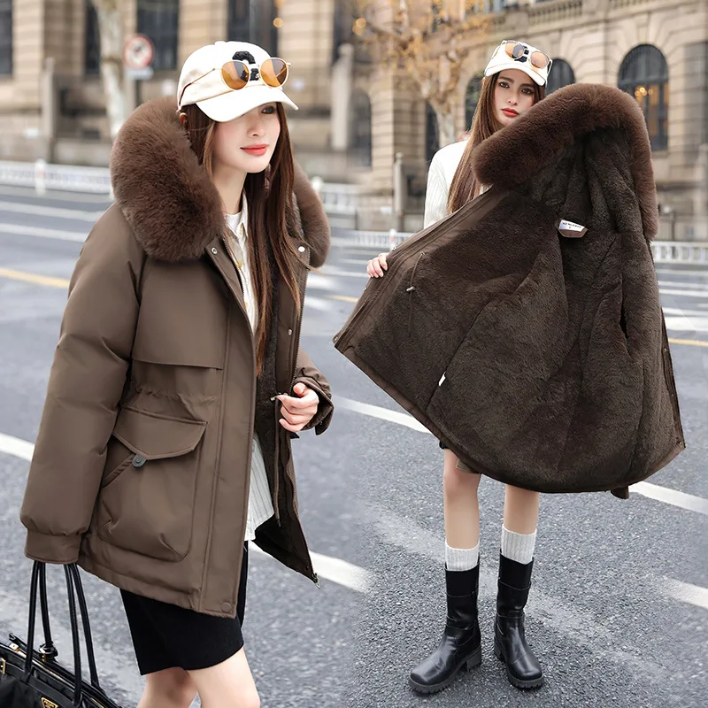 

Фракция для похудения талии, женская зимняя одежда из плотного и плюшевого хлопка 2025 года.