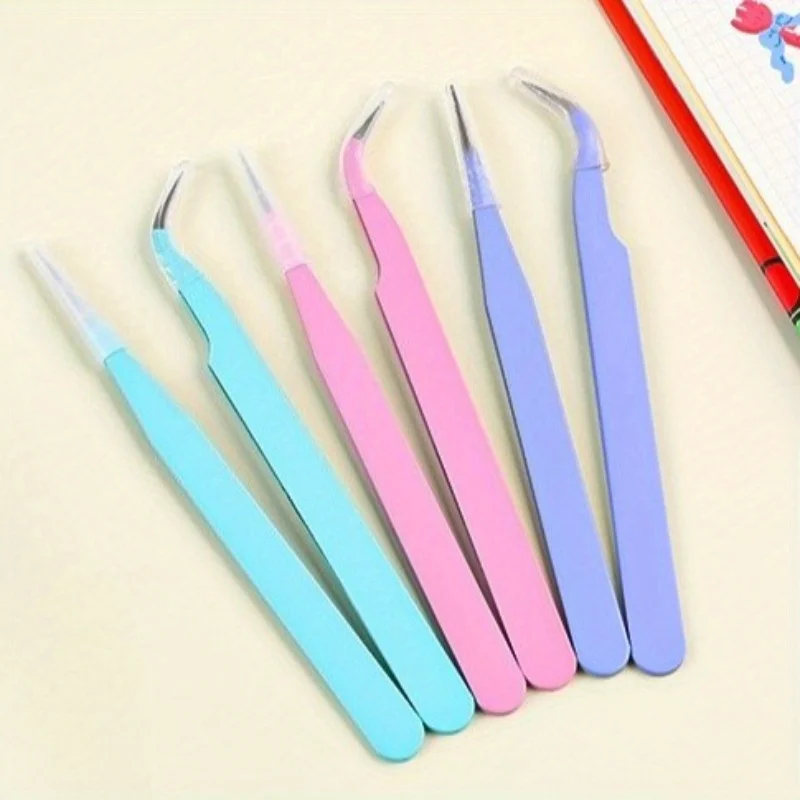 6pcs Tweezers Set - Angle and Straight Hand Tools for DIY Scrapbooking, Jewelry Making, Beading Work - Scrapbooking Supplies view 3