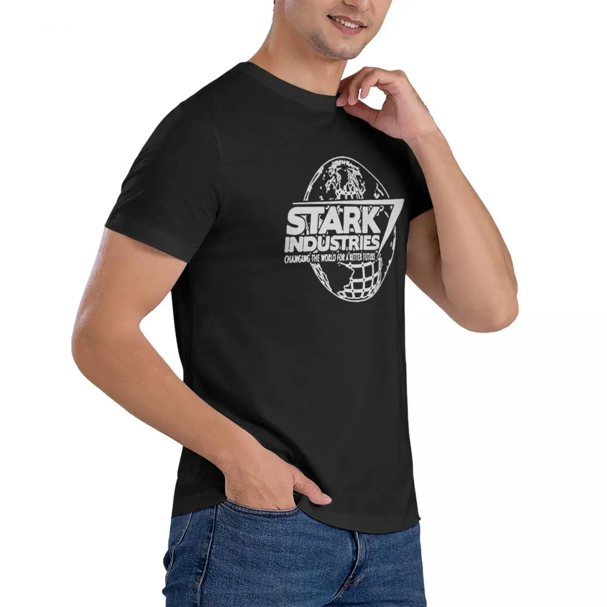 Men\'s Cool Short-Sleeve T-Shirt round neck cool STARK INDUSTRIES Short fashion men Cotton fashion 2019 trend T-shirt