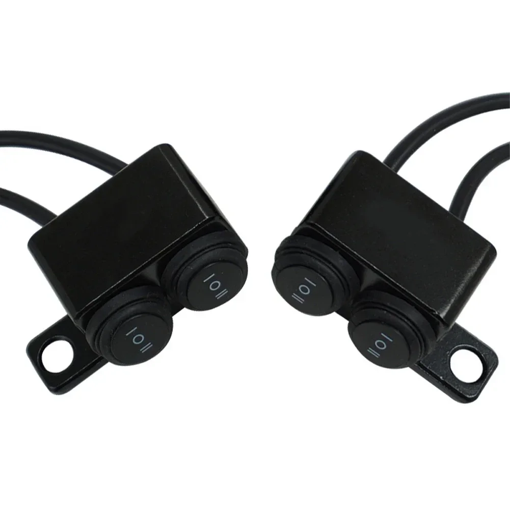 12V Motorcycle Dual 10mm Mirror Mount Switches Motorbike Headlight Hazard Brake Fog Lights ON-OFF Waterproof 3ways Switch Button