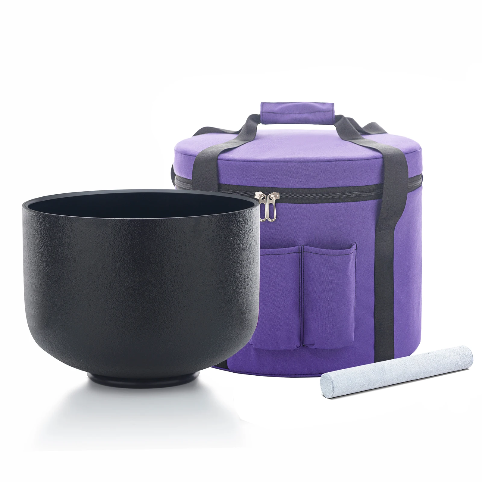 

Hye-eun 12inch 440/432hz CDEFGAB Note Black Quartz Crystal Singing Bowl Set Yoga Sound Meditation Healing Bowls with Carry Case