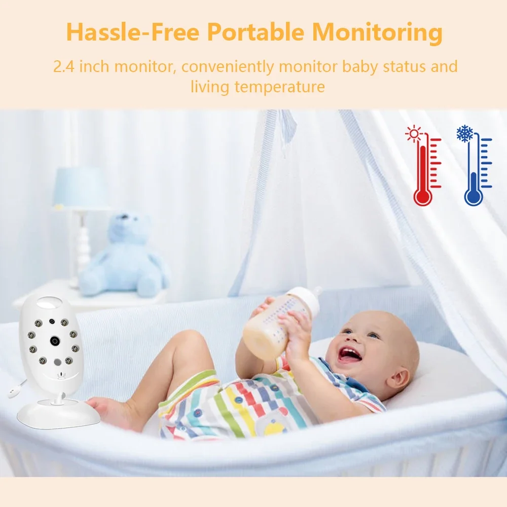 VB601 Electronic Baby Monitor with Camera Video 2 inch LCD Newborn Baby Stuff Baby Camera Temperature Babyphone 2 Ways Audio view 3