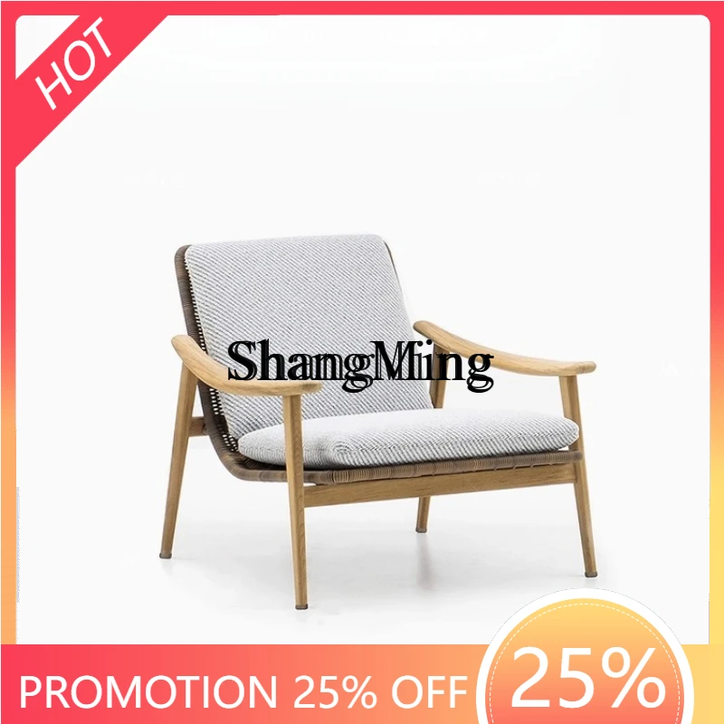 

FG good-looking Outdoor Hotel Balcony Leisure Chair Villa Furniture Teak Outdoor Table and Chair Patio Rattan Chair Sofa