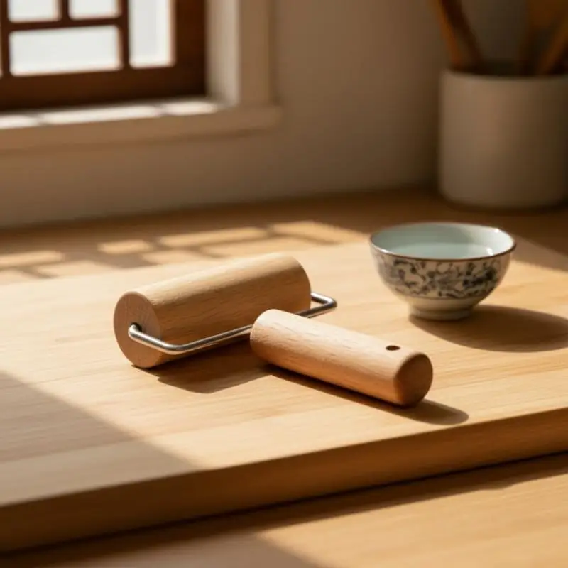Wooden Rolling Pin Hand Dough Roller For Pastry Chapati Pasta Bakery Pizza