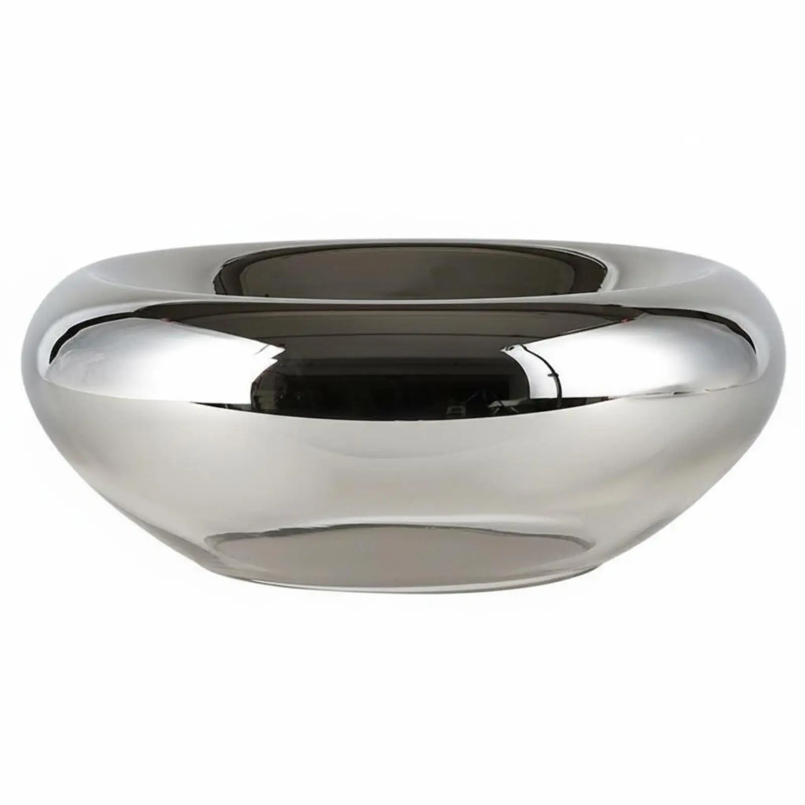 Modern Decorative Serving Tray for Living Room Coffee Table Mirror Silver Finish Plexiglass Fruit Storage Bowl