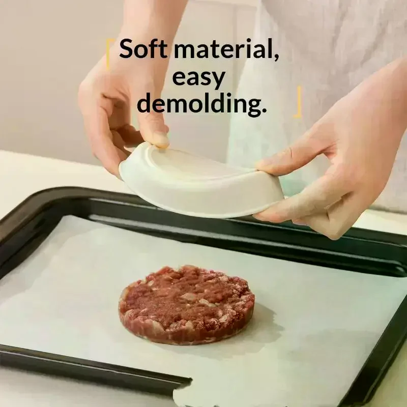 Beef Patty Silicone Lunch Box Microwave Heated Silicone Fresh-Keeping Box, Snack Salad Bento Box Circular