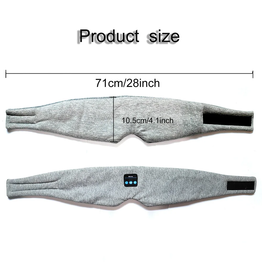 Bluetooth Sleep Mask Cotton Eye Shade Cover Wireless Headset with Hd Speaker Adjustable Washable Blindfold Light Blocking Travel