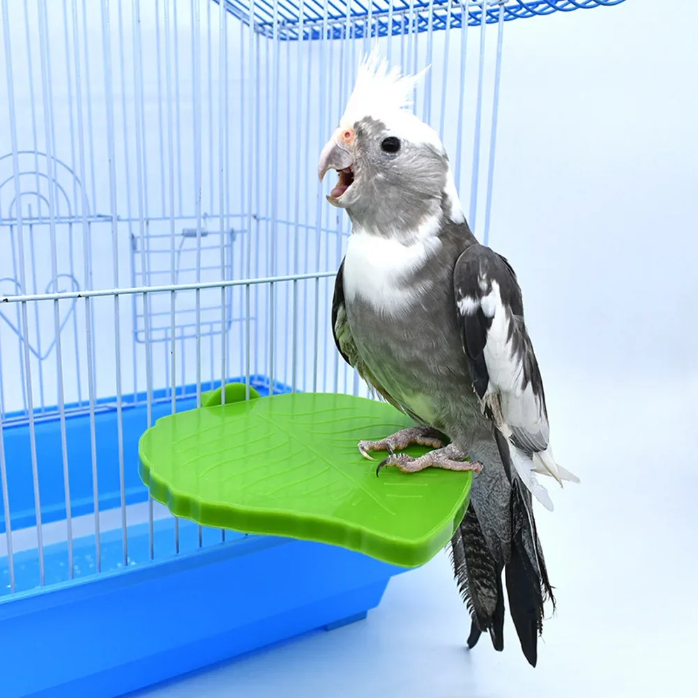 

Parrot Perch Stand Leaf Shape Bird Perch Stand Platform Bird Toys Cage Accessories For Cockatiels Lovebirds Small Parakeets