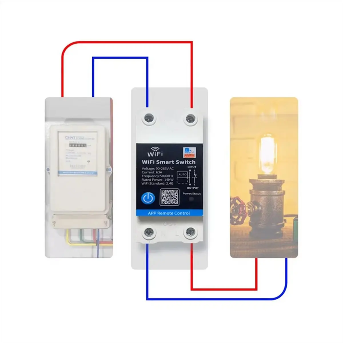 63A مفتاح ذكي التتابع APP التحكم عن بعد الموقت Din السكك الحديدية 2P مفتاح ذكي يعمل مع // تحية #6