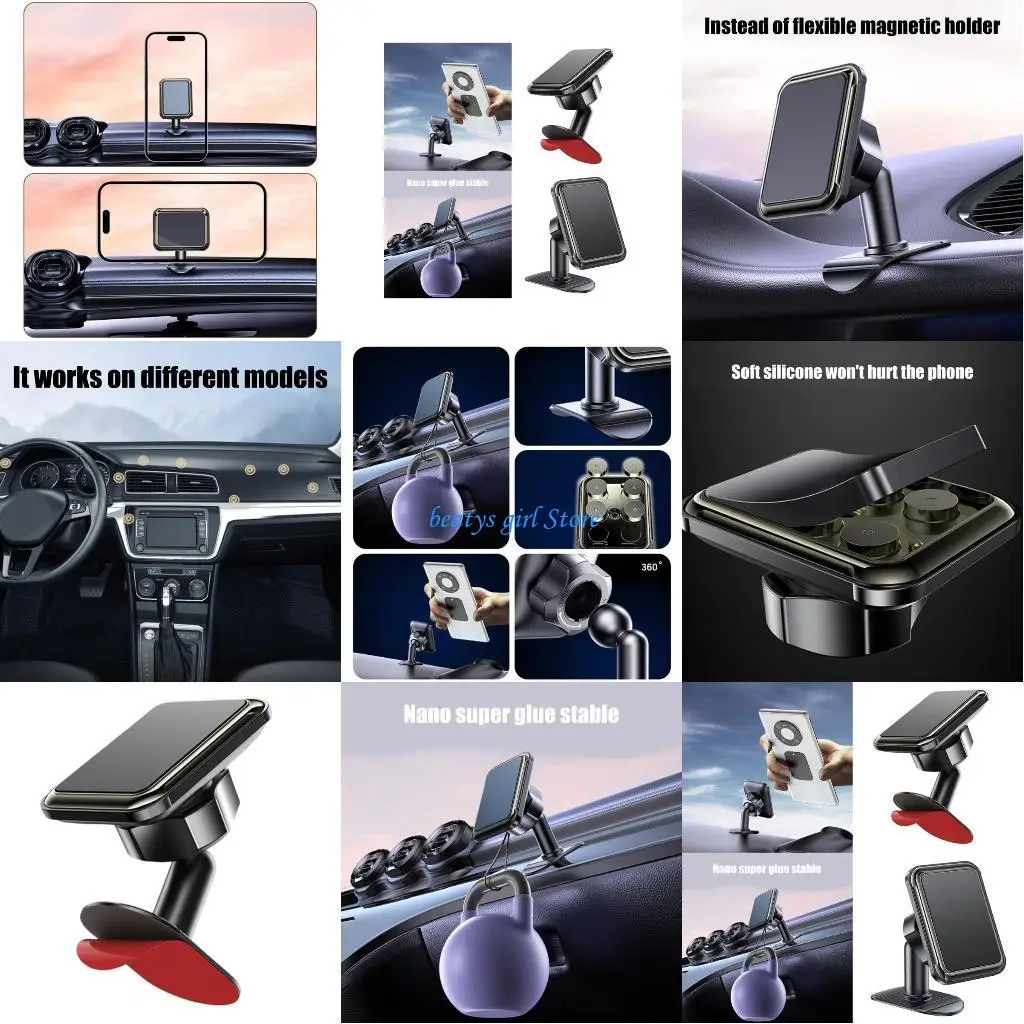 

C7AB Магнитная автомобильная подставка для телефона Безопасные магнитные автомобильные кронштейны для телефона Надежная фиксация