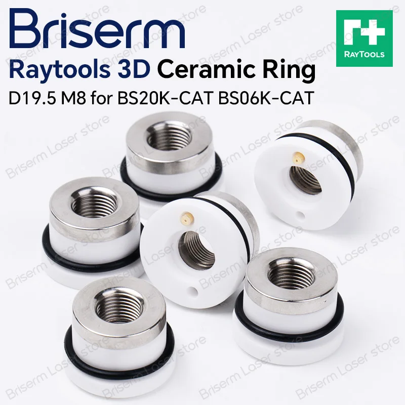 Briserm Laser Ceramic Ring 3D D19.5 M8 Laser Body Ceramic Nozzle Holder for 3D Raytools OSPRI Bodor Laser Head