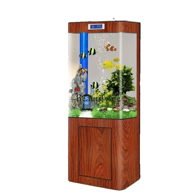 

LD33Living Room Floor Partition Screens Hallway Super White Glass Fish Tank Ecological Change Water Bottom Filter Aquarium