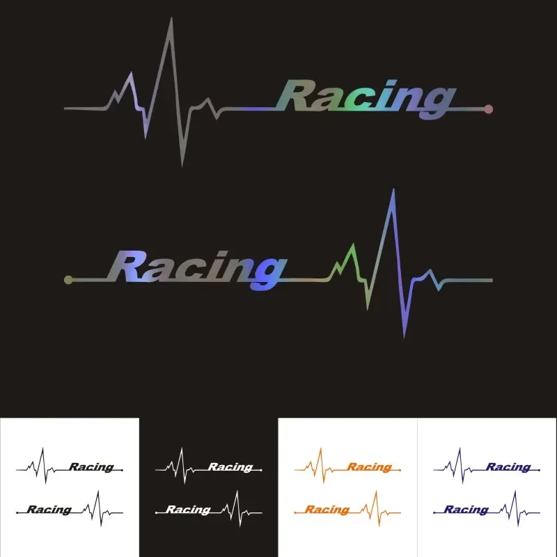 

Car Stickers 3D Sticker Racing Heart Beat Car Motorcycles Stickers Car Styling Decal Reflective Waterproof 14*5CM Custom Sticker