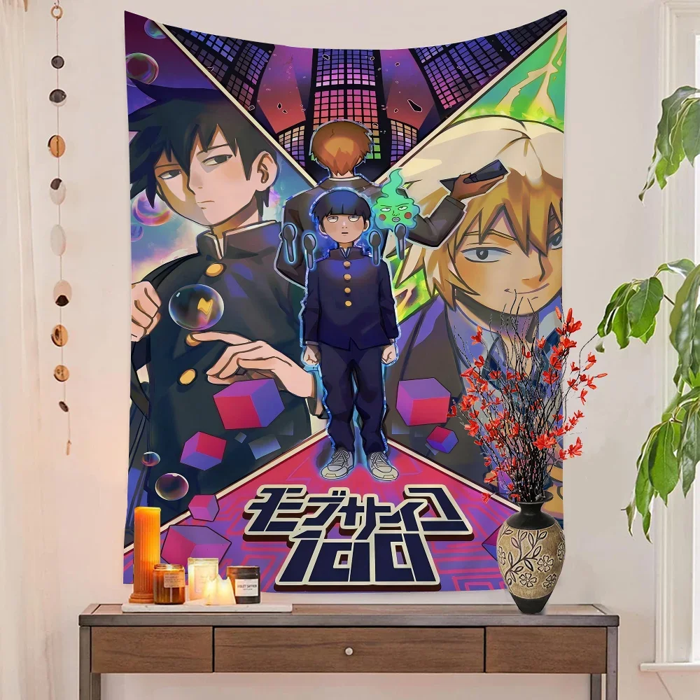 Psycho 100 Anime Wall Tapestry Hanging Tarot Hippie Wall Rugs Dorm Wall Hanging Sheets