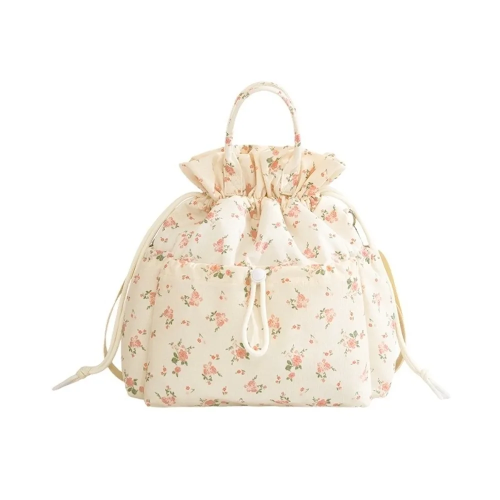 Large Capacity Drawstring Insulated Lunch Bag Portable Handheld Food Storage Bag Lightweight Easy Clean Meal Container Bag