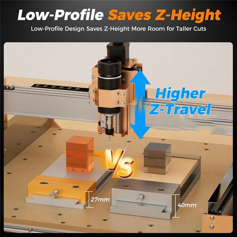 AC88 CNC Vise Worktable for Desktop CNC Router Machine, 136mm Clamping Range, 7.87x3.94 Infor ch Precision Aluminum Vise for
