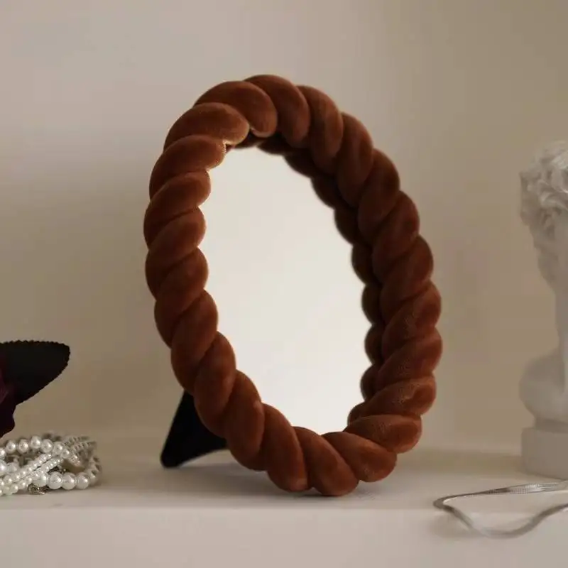 

Round Universal Classic Mirror Portable Personalised Desk Standing Mirror Desktop Custom Small Espejos Para Pared Room Decor