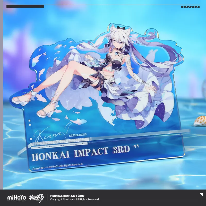 [Genuine] miHoYo Game Honkai Impact 3 Kiana Acrylic Phone Holder Herrscher of Finality Anime Desktop Ornament Cosplay Xmas Gifts