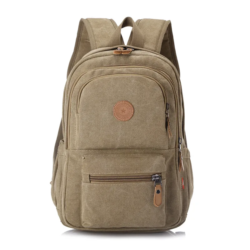 Korean Version Trendy Backpack Casual Canvas Backpack Unisex Travel Computer School Bag Large Capacity Retro Student Backpack