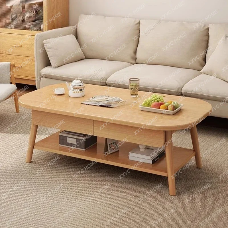 Wood Luxury Coffee Table Modern Bedroom Storage  Standing High Side Table Writing Kaffee Tische Lounge Suite Furniture  FT