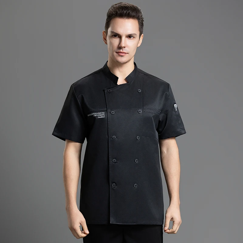 Professional Workwear Double Breasted Bakery Chef Coat Restaurant Cook Uniform Kitchen Jacket Men Cafe Overall Hotel Clothe