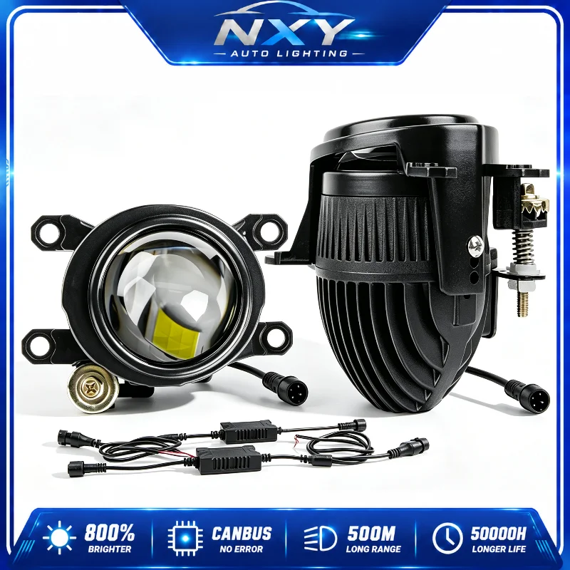NXY NX41 2 Inch 140W Bi LED Fog Light Projector Lens Hi Lo Beam White Golden Yellow Car Headlight Retrofit Lamp Super Bright