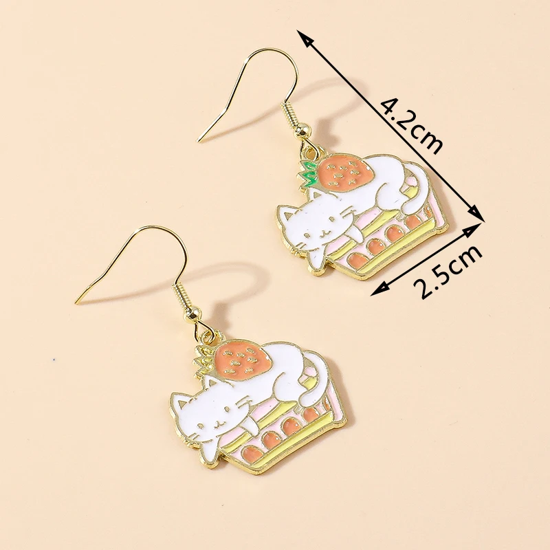 Aihua Cute Enamel Animals Earrings Lovely Cat Paw Duck Unicorn Panda Drop Earring for Women Girls Birthday Gifts Party Jewelry – Detail 10