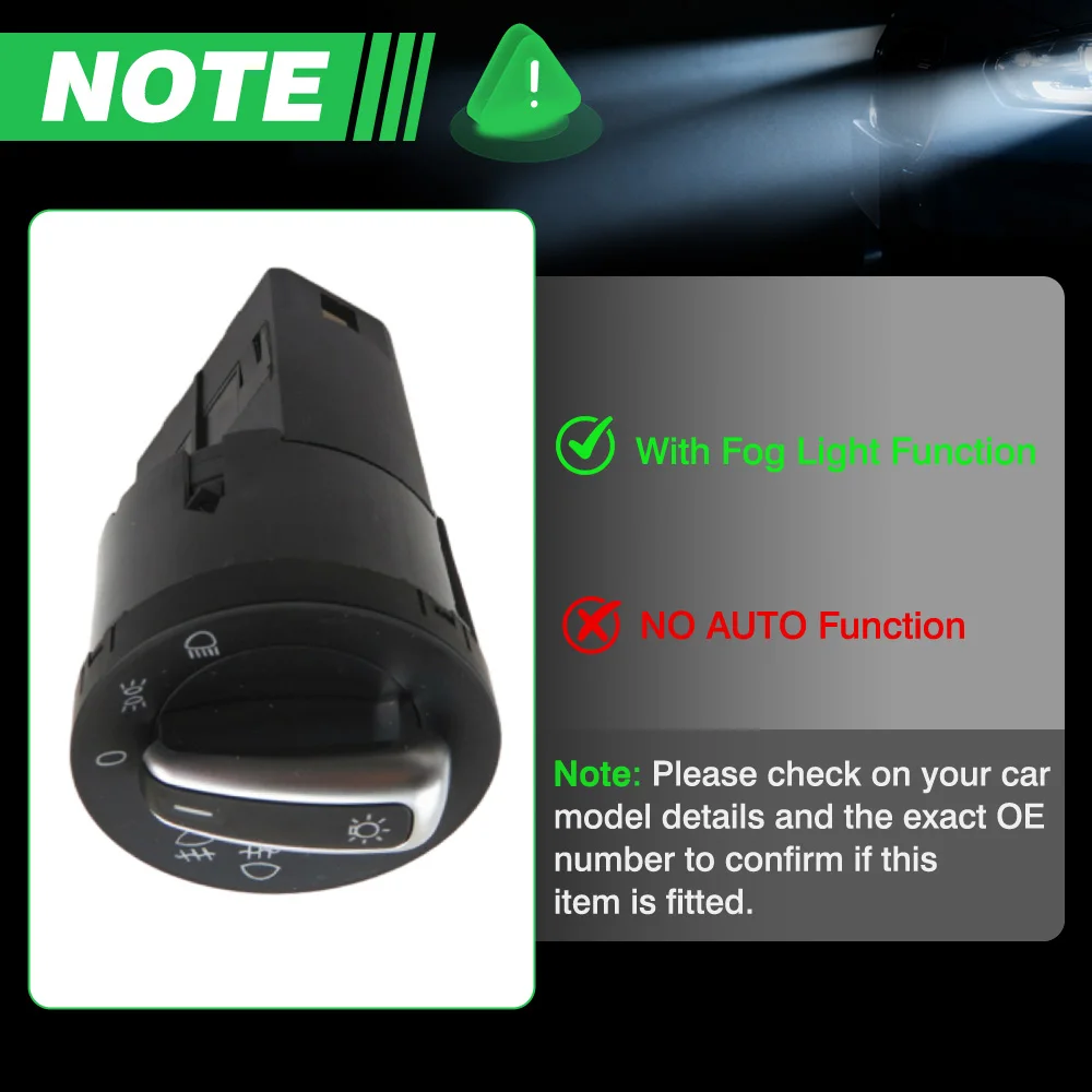 3BD941531 1C0941531 لشركة فولكس فاجن جيتا MK4 / بورا 1999-2005 مفتاح التحكم في المصباح الأمامي للسيارات #3