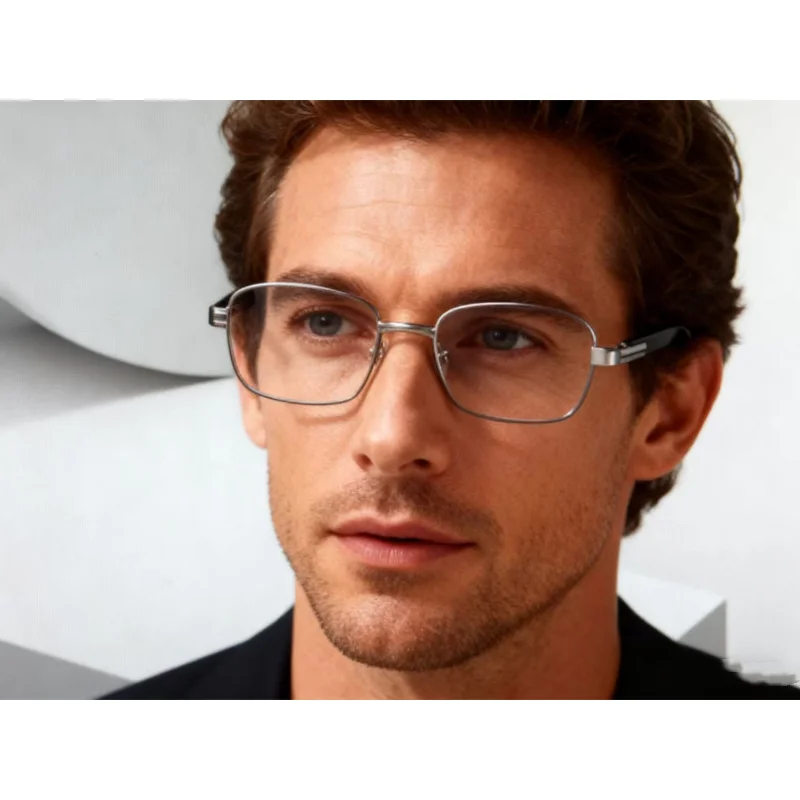 

Anti Blue Light Reading Glasses for Men Computer Readers Trendy Square High-quality Metal Frame Anti Glare Presbyopic Eyeglasses