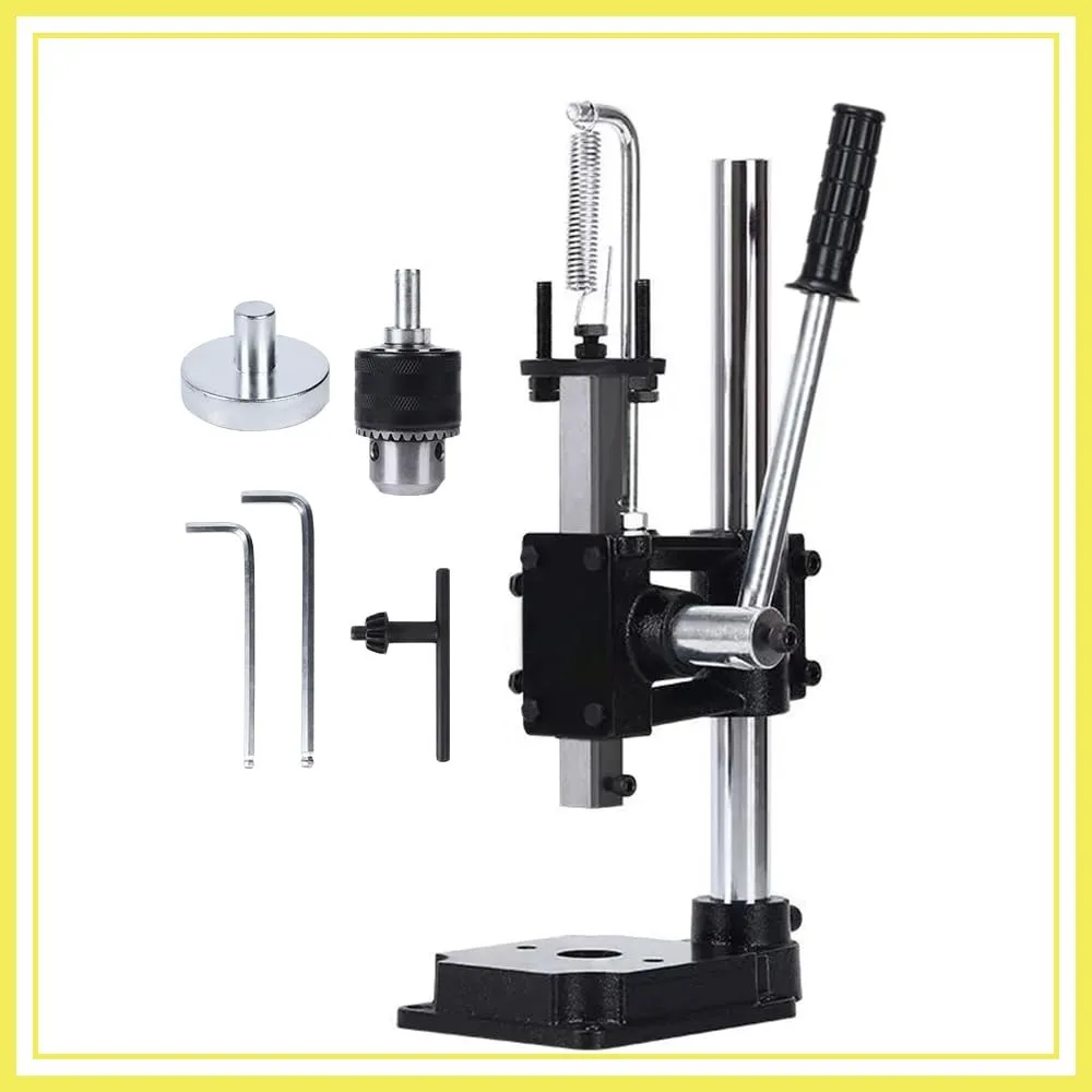 

Leather Hole Puncher Hand Punching Machine Manual Press Punch Tools for DIY Leather Craft with Drill Chuck (B-Square Head)