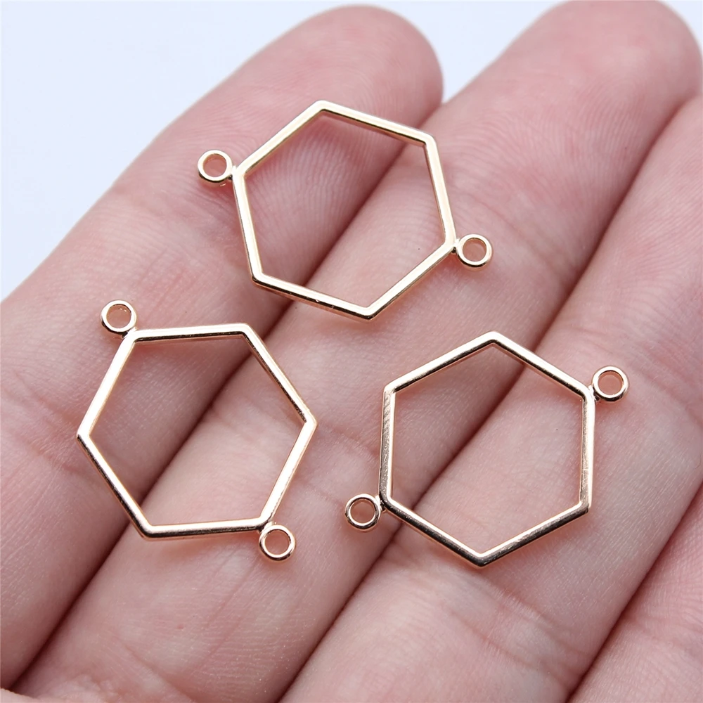 WYSIWYG 40 Stück 25x16mm Hexagramm-Waben-Verbindungsanhänger in 3 Farben für DIY-Schmuckherstellung, Zinklegierungs-Anhänger