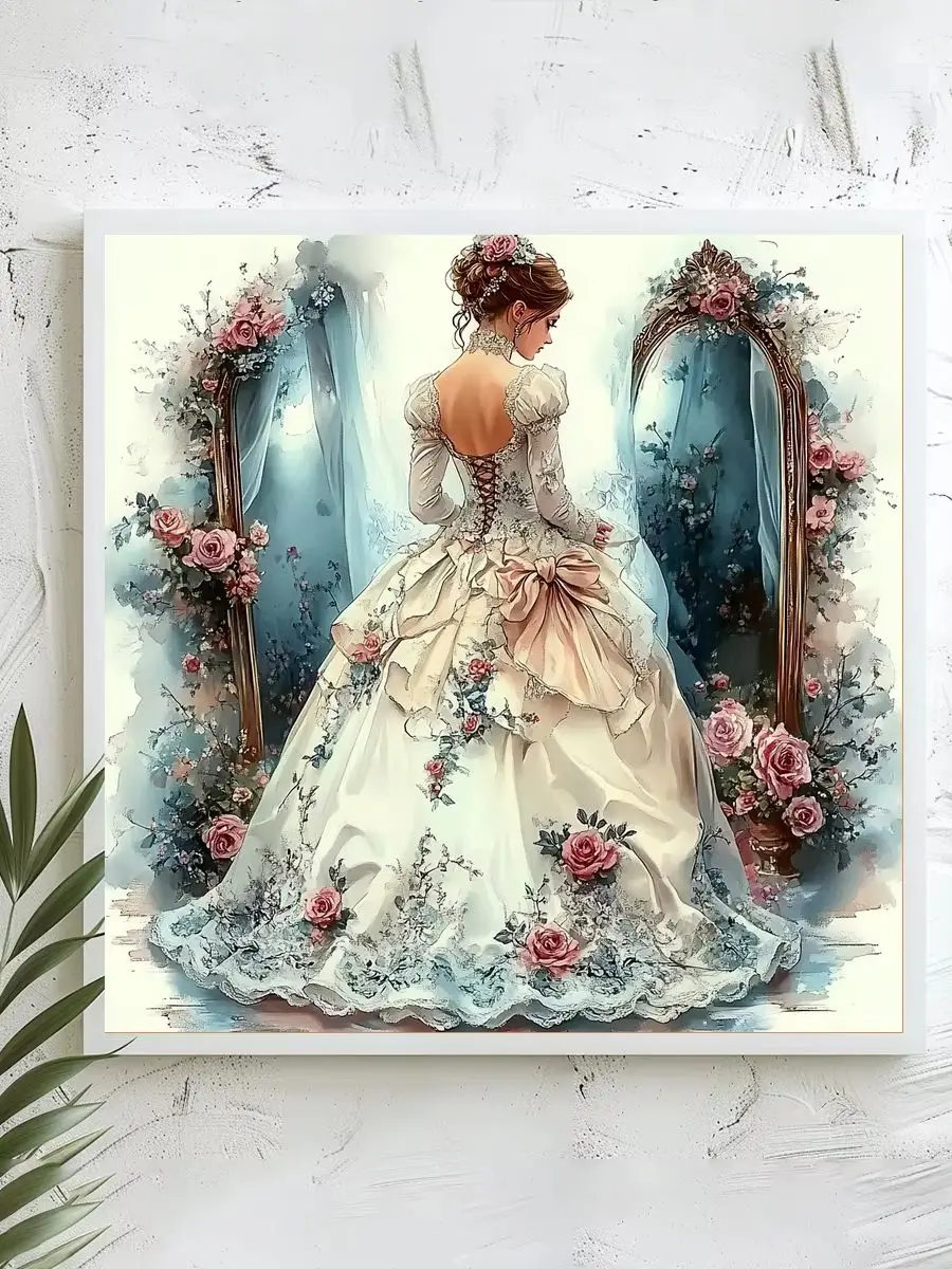 1 Stück 40x40 cm/15,74 Zoll, 11CT/14CT Kreuzstich-Set, DIY Valentinstagsgeschenk, Stickerei-Set für Festivals, Blumen – Detail 1