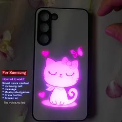 LED Light Flash Case For Samsung Galaxy S24 S23 S20 Ultra S21 FE Note 10 Lite S10 S9 Plus A34 A32 A52 A72 A73 Illuminate Fundas