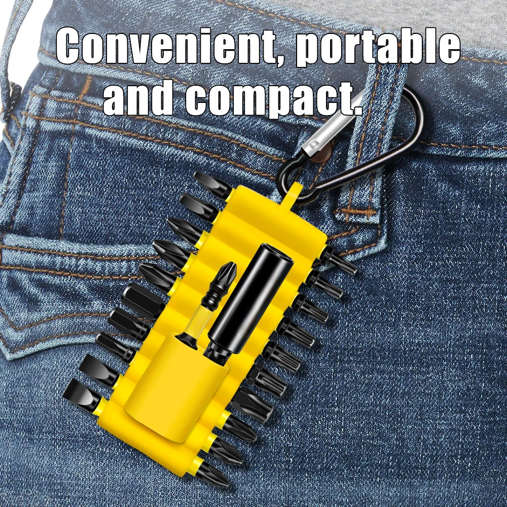 22 Pieces 1 & 2 Inch Mixed S2 Steel Magnetic Cross Screwdriver Bit Set, 21 Bits Plus Bit Holder With Storage Sleeve