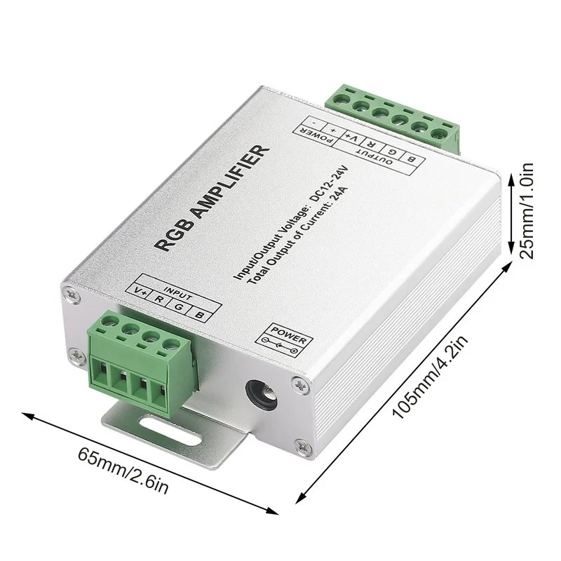 DC 12V 24V RGB Amplifier 24A LED Dimmer RGB Controller 144W 288W For Extend Signal LED 5050 3528 RGB LED Strip Light