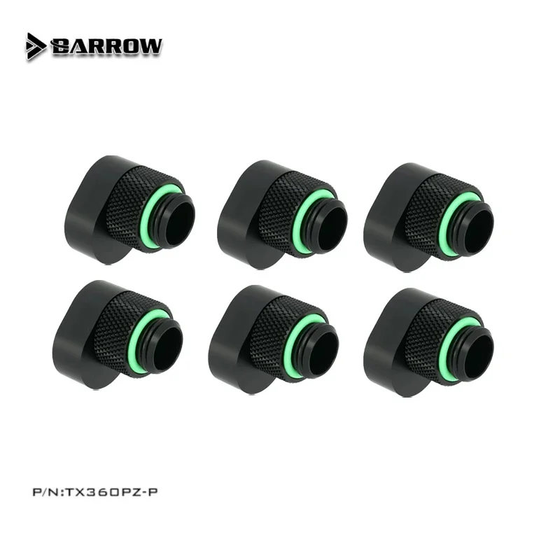 

Barrow Water Cooling 360 Degrees 6mm Rotary Offset Fittings,G1/4 Thread, POM Male To Female Extender Fittings, TX360PZ-P