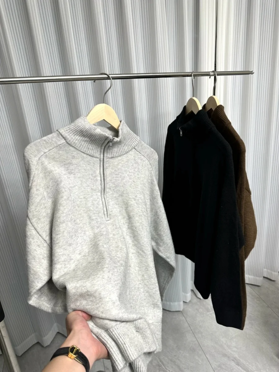 

Мягкий, приятный для кожи теплый вязаный свитер на молнии, повседневный мужской модный осенне-зимний молодежный активный свитер Long Sve Crew Ne