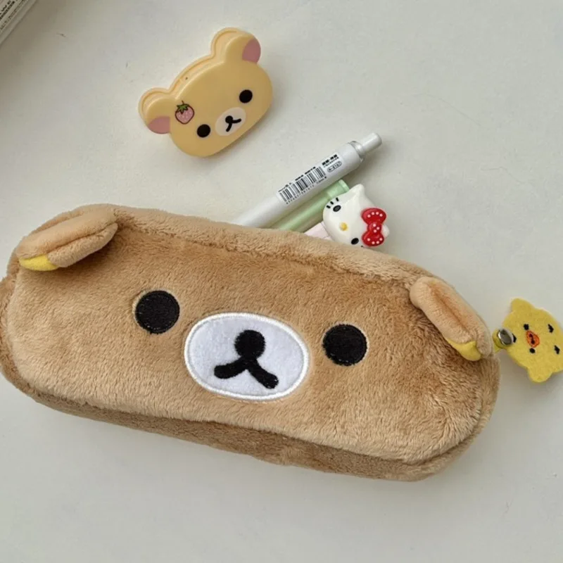 Rilakkuma Pen Bag Back To School Japanese Y2K Kawaii Itabag Out Of Print San-x Plush Bear Duck Pen Bag Student Pencil Case New