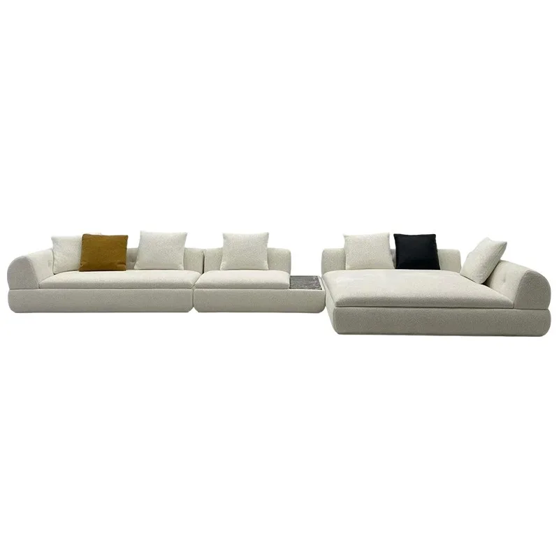 Simple household small apartment rental apartment cream style skin-friendly flannel small sofa