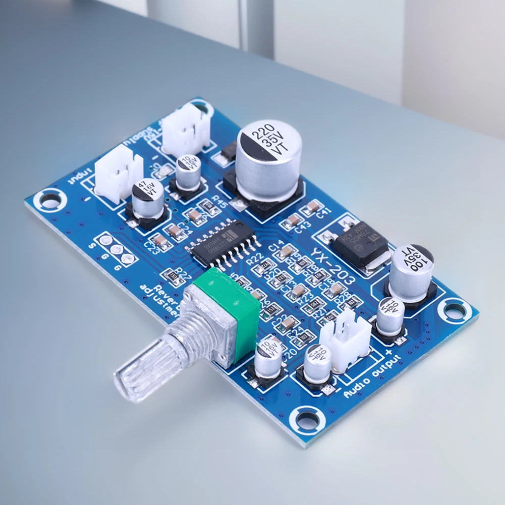 PT2399 مونو مكبر للصوت Preamp Reverb DC6-15V M65831 ميكروفون ريفيرب لوحة تيار مستمر مصدر طاقة واحد المضخم Reverberator