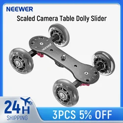 Neewer Scaled Camera Table Dolly Slider with 10kg Load Skater Aluminum Rods Rotatable Rubber Wheels for DSLRs Video Camcorder